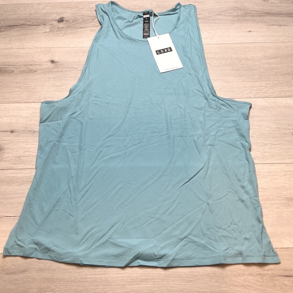 LSKD Pace Running Tank Mens XL Retro Blue New With Tags - Picture 5 of 9